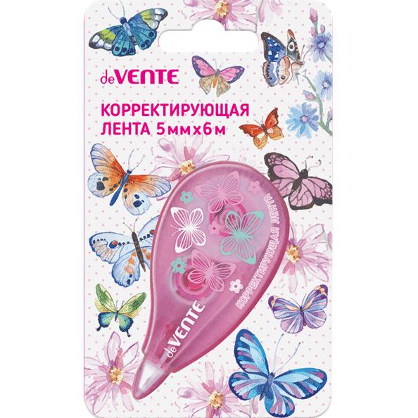 Корректир. лента 5мм х 6м "deVENTE. Butterfly" регулировка натяжения ленты, розовый прозрачный корпу