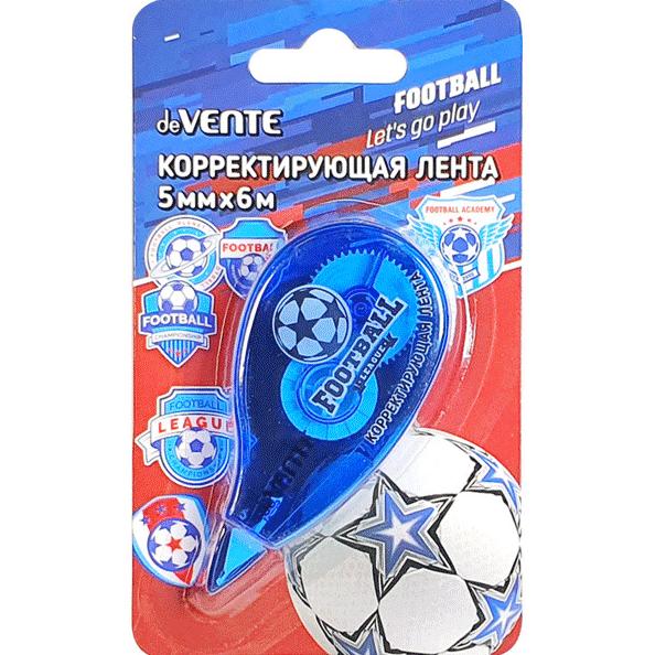 Корректир. лента 5мм х 6м "deVENTE. Football" зеленый прозрачный корпус, регулировка натяжения ленты