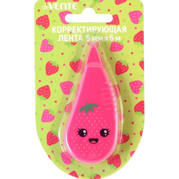 Корректир. лента 5мм х 6м "deVENTE. Strawberry" регулировка натяжения ленты, розовый непрозрачный 