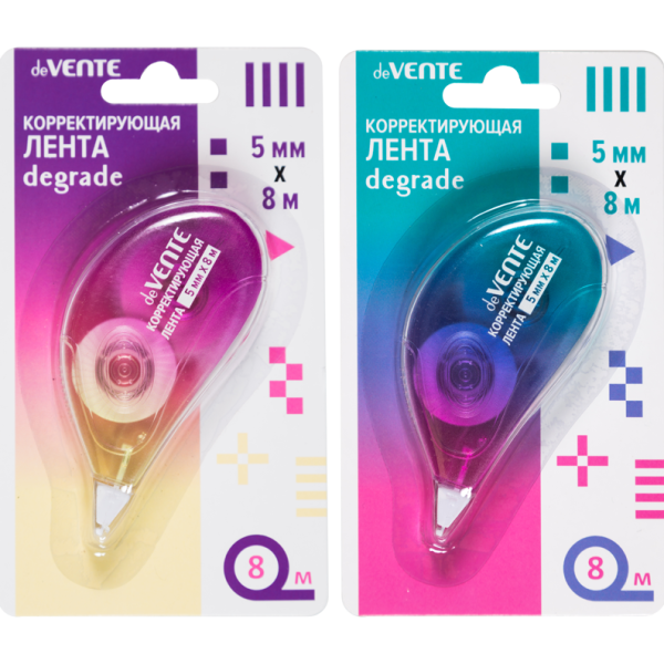 Корректир. лента 5мм х 8м "deVENTE. Degrade" цвет деграде, прозрачный корпус, фронтальный аппликатор