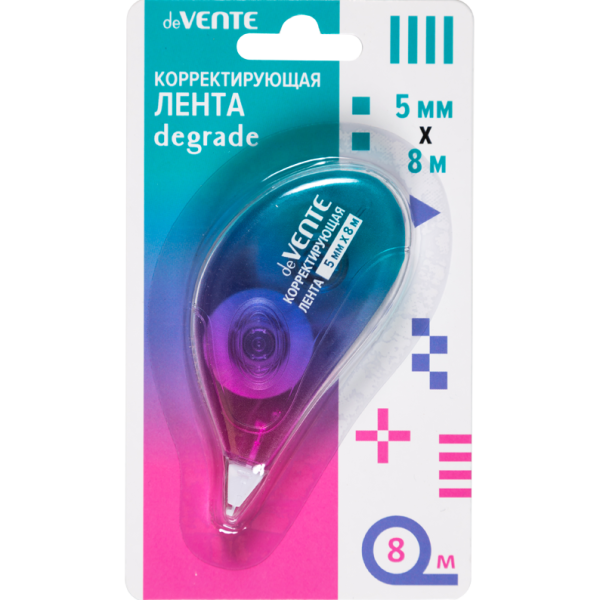 Корректир. лента 5мм х 8м "deVENTE. Degrade" цвет деграде, прозрачный корпус, фронтальный аппликатор