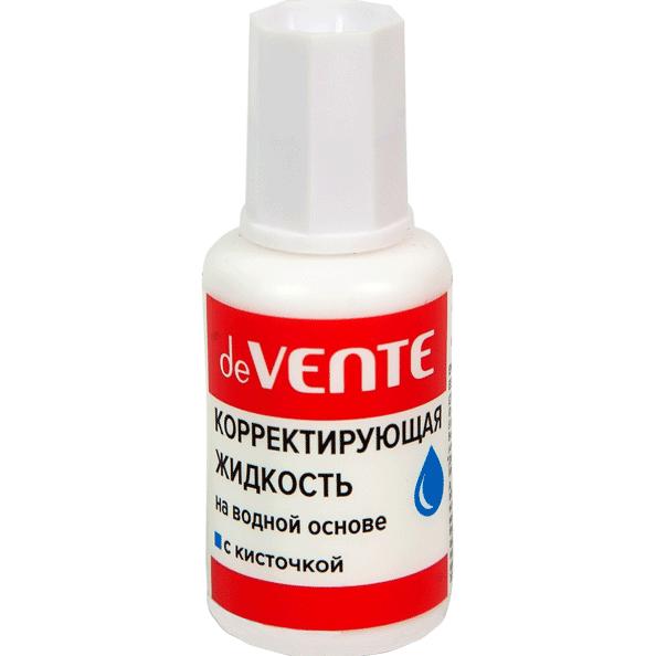 Корректирующая жидкость "deVENTE" 20 г, на водной основе, морозоустойчивая, в бутылочке с кисточкой,
