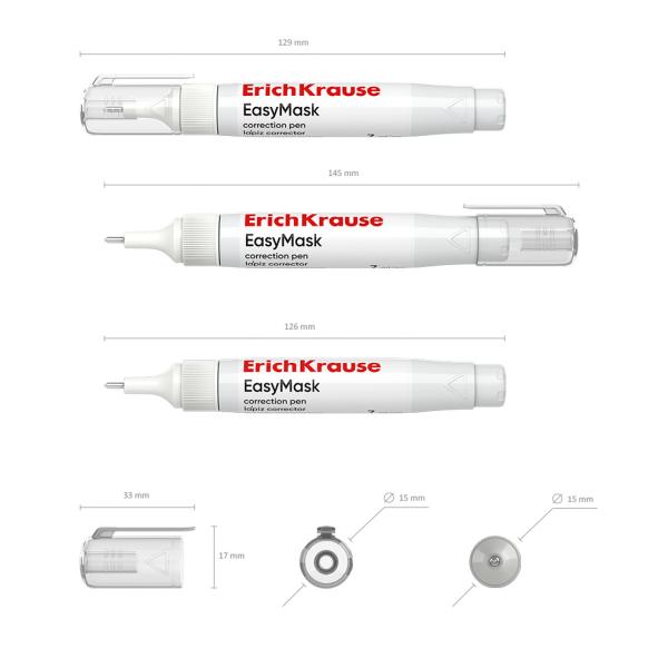 Корректирующая ручка 7 мл ErichKrause® Standard, (в дисплее по 12 шт.)