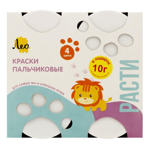 Краски пальчиковые "Лео"  "Расти" набор  4 цв. х  70 г .