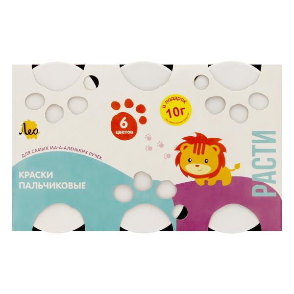 Краски пальчиковые "Лео"  "Расти" набор  6 цв. х  70 г .