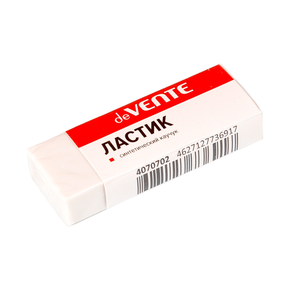 Ластик "deVENTE" синтетический каучук, белый, 57x21x10 мм, dust-free,
