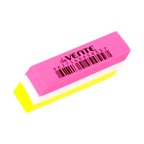 Ластик "deVENTE. Bubble Gum" синтетический каучук, прямоугольный скошенный цветной слоеный, 55x15x13