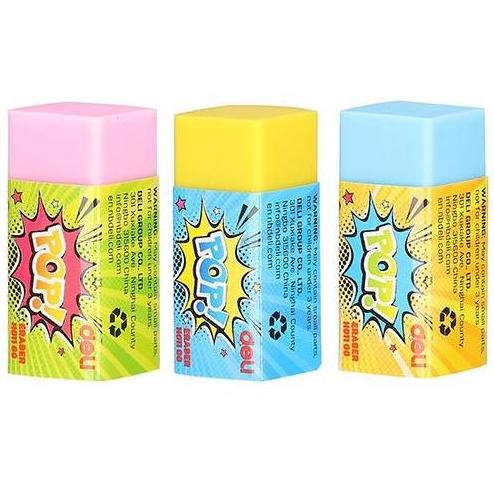 Ластик Deli  POP 35×15×15 мм ассорти