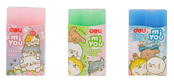 Ластик Deli MiYou прямоугольный 40x22x12мм ассорти индивидуальная картонная упаковка