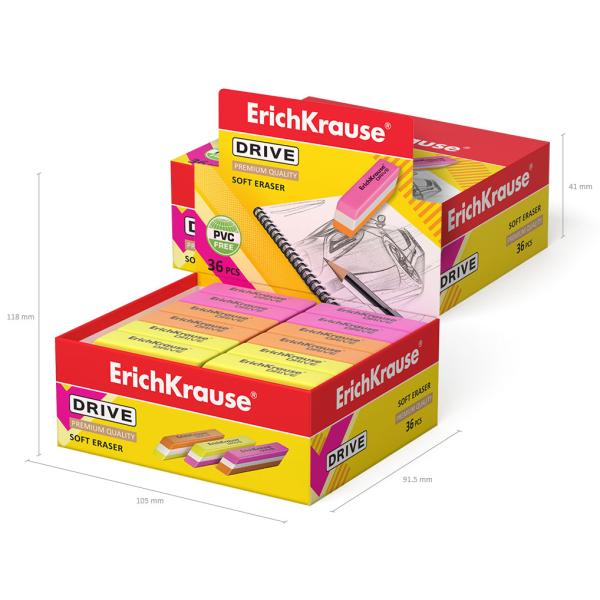 Ластик ErichKrause DRIVE 57х15х13 мм