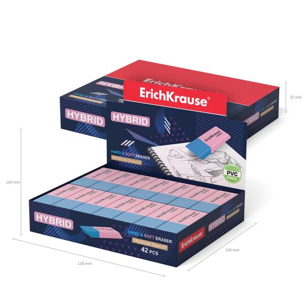 Ластик ErichKrause "HYBRID" 54х18х7,5 мм