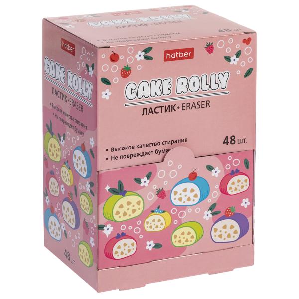 Ластик Hatber PVC Cake Rolly/Рулетики   48шт. в картонной Дисплей-витрине