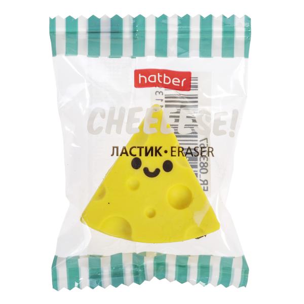 Ластик Hatber PVC Cheeese!/Сыыыр!   48шт.  в картонной Дисплей-витрине