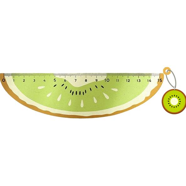 Линейка 15 см "deVENTE. Tutti-Frutti. Kiwi" ПВХ с рисунком, с подвесом, в пластик.блистере