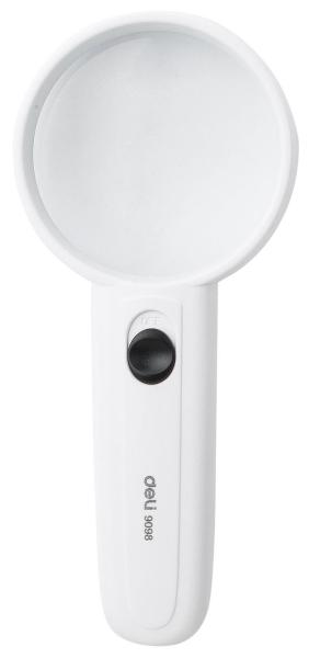 Лупа d-60 мм x3.5 LED Deli  подсветка белый пластик блистер
