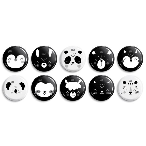 Магниты д/доски 30 мм 10 шт. "deVENTE. Animal faces" в картонном блистере