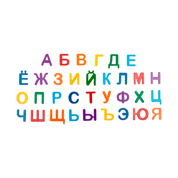 Магниты д/доски "deVENTE. Азбука на магнитах" 7 цв. 33 буквы