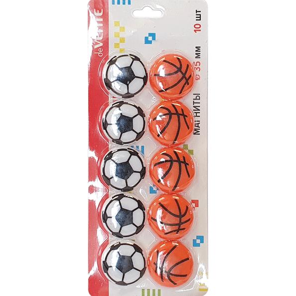 Магниты д/доски 35 мм 10 шт. "deVENTE. Balls" в картонном блистере