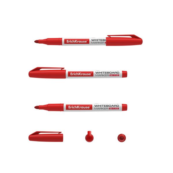 Маркер для доски ErichKrause® W-110, цвет чернил красный (в коробке по 12 шт.)