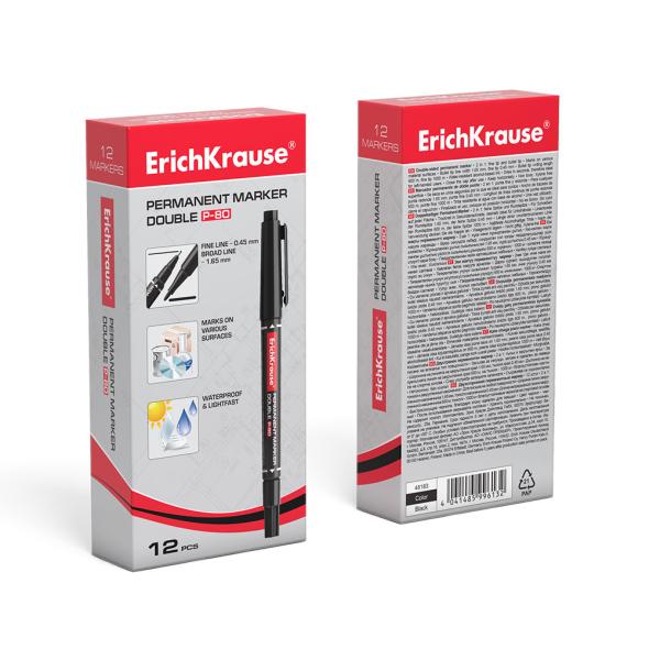 Маркер перманентный P-80 ErichKrause® Double черный