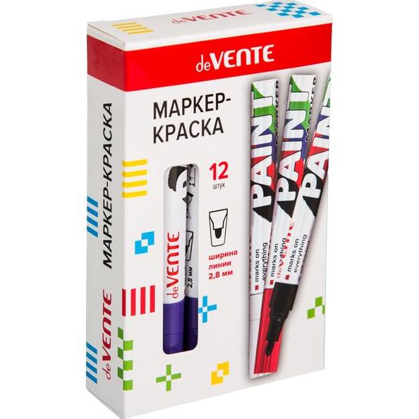 Маркер-краска 2,8 мм "deVENTE" ФИОЛЕТОВЫЙ, алюмин.корпус, с клипом,нитро-основа, пулевид.наконечник