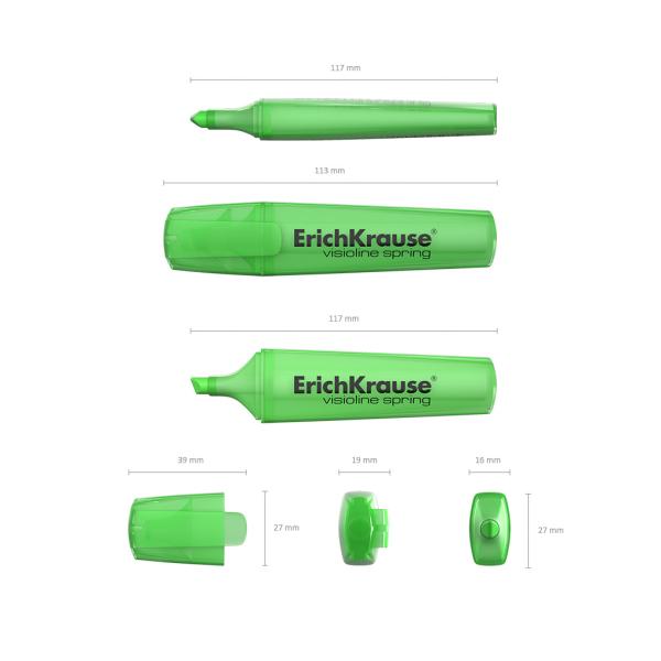 Маркер-текстовыделитель ErichKrause Visioline V-12 Spring, зеленый