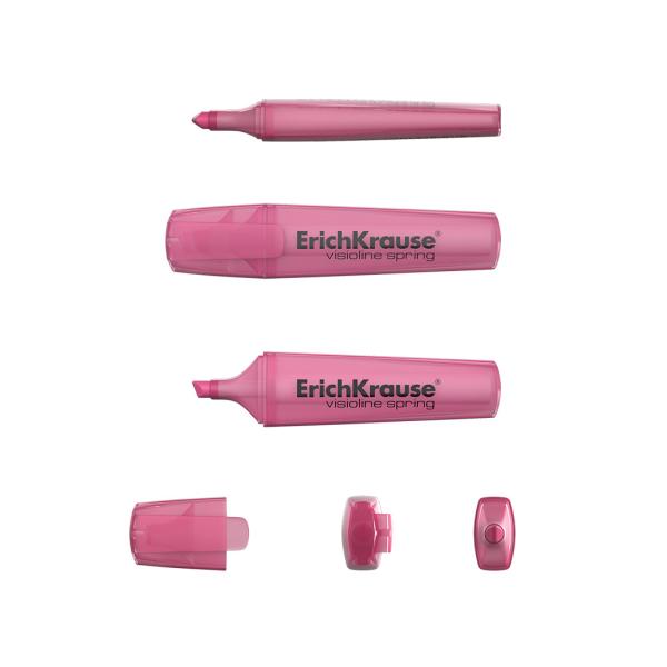 Маркер-текстовыделитель ErichKrause Visioline V-12 Spring, розовый