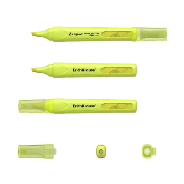 Маркер-текстовыделитель с жидкими чернилами ErichKrause® Liquid Visioline V-14 Neon, желтый