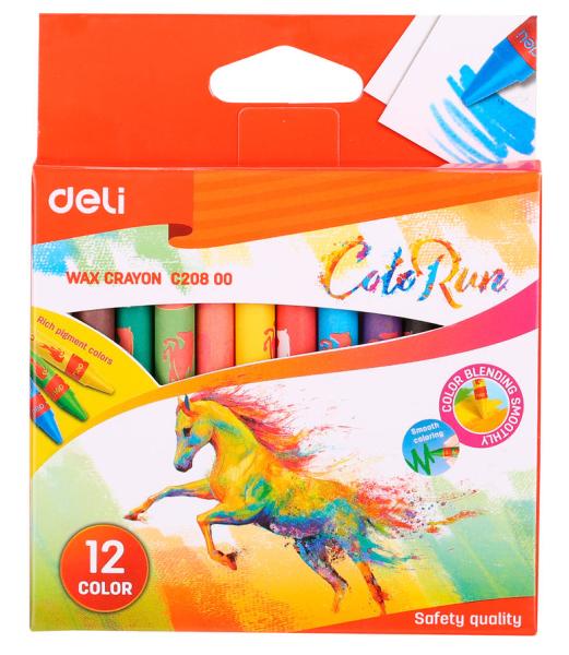 Мелки восковые 12 цв. Deli Colorun картон.кор./европод.