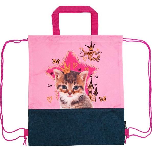 Мешок для обуви 37*43 "deVENTE. Cat Princess" джинсовая ткань, на верев.завязке, текст.ручка