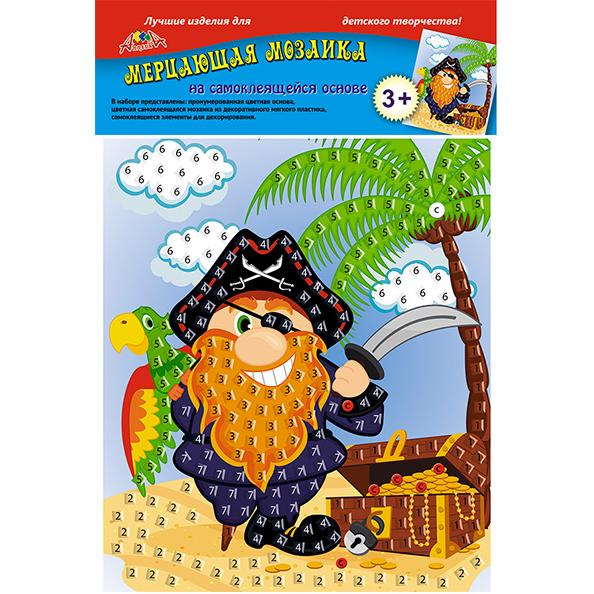 МОЗАИКА самокл. мерцающая из мягк. пласт. А5 "Пират"