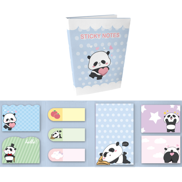 Набор бумаги на л/п "deVENTE. Panda on the blue" 20x56 мм, 40x56 мм и 56x90 мм, 8x20 л., офсет 80 г/