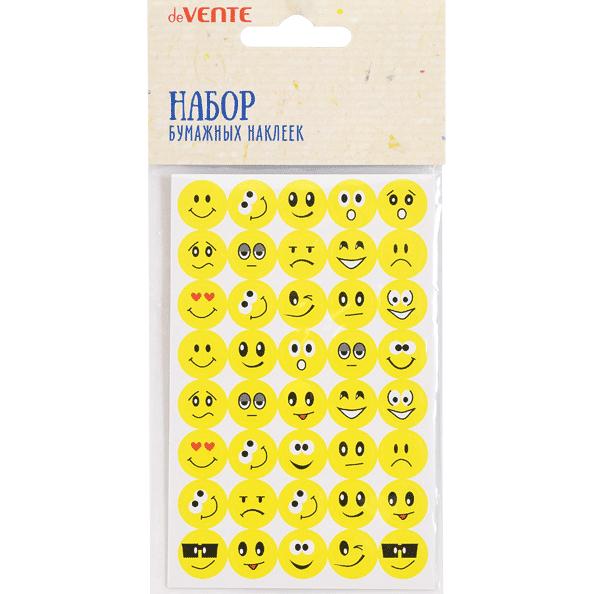 Набор бумажных наклеек для творчества "deVENTE. Emojie" 8 x 12,5 см, 5 листов в наборе, в пластиково