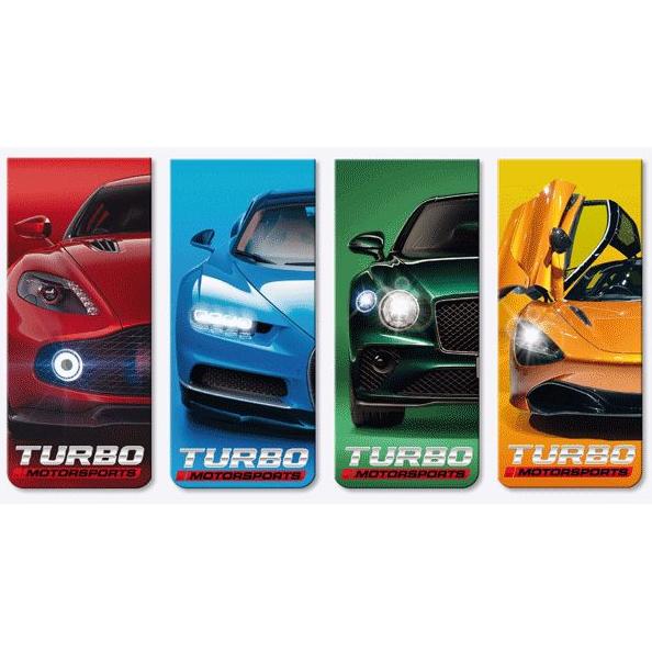 Набор закладок для книг "deVENTE. Turbo" магнитных бумажных, 4 шт в блистерной упаковке, размеры зак