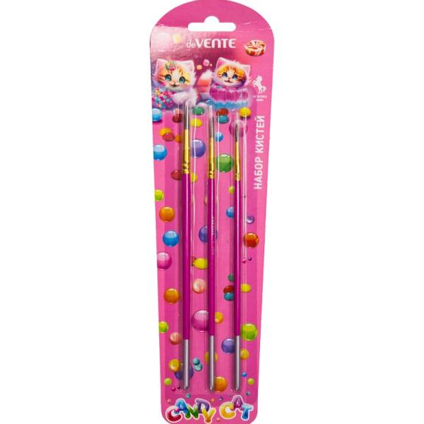 Набор кистей 3 шт. "deVENTE. Candy Cat" (пони № 2, 4, 7) в картонном блистере