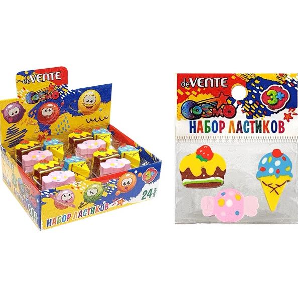 Набор ластиков 3 шт. "deVENTE. Sweets" синтетический каучук, в пласт. уп.