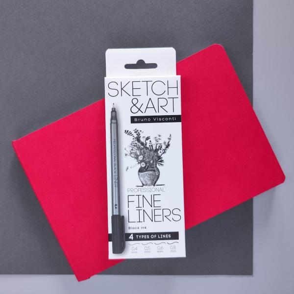 Набор линеров "SKETCH&ART" ЧЕРНОГО ЦВЕТА, УТОЛЩЕННЫХ, 4 ШТ.
