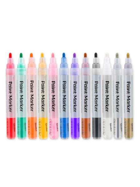 Набор маркер-краска художественный на спиртовой основе TWOHANDS Paint marker 2-3мм,12 цв в пласт.фут
