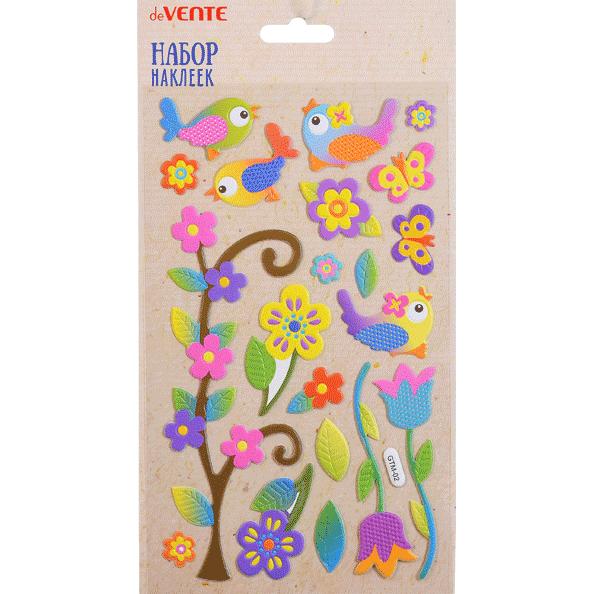Набор наклеек для творчества объемные мягкие "deVENTE. Welcome Spring!" 12 x 20 см, в пластиковом па