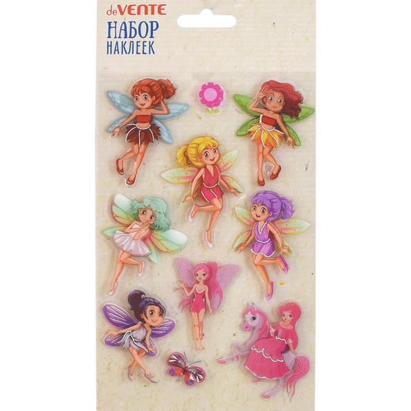 Набор наклеек для творчества объемные с блеском "deVENTE. Fairies" 10,5 x 18 см, в пластиковом пакет
