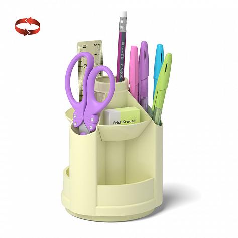 Набор настольный вращающийся пластиковый ErichKrause® Mini Desk, Pastel, желтый