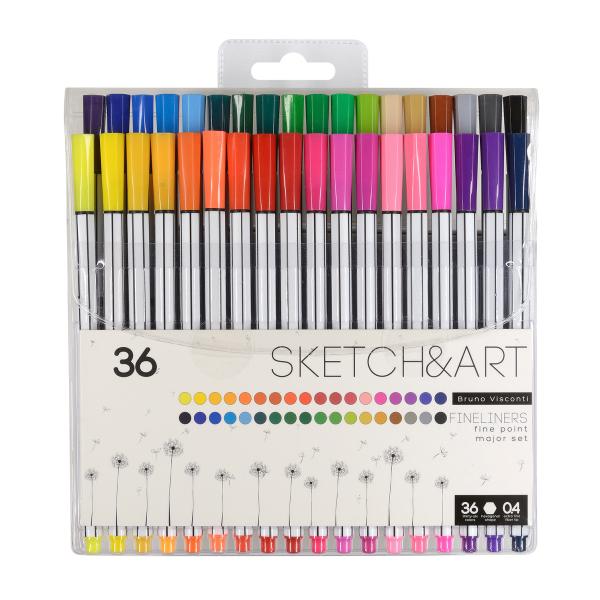 Набор скетч линеров "SKETCH&ART" 36 цв. 0,4 мм В ПВХ КАРМАНЕ