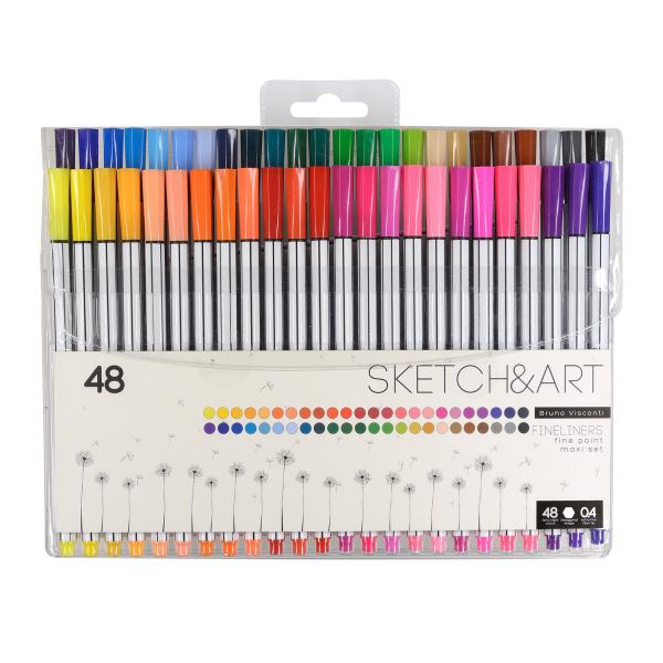 Набор скетч линеров "SKETCH&ART" 48 цв. 0,4 мм В ПВХ КАРМАНЕ 
