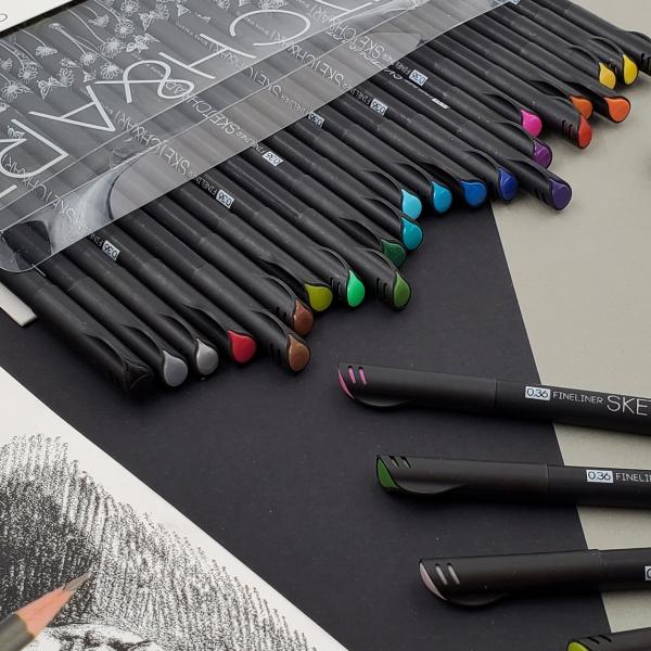 Набор скетч линеров "SKETCH&ART. BLACK EDITION"  0.36 ММ, 24 ЦВ.