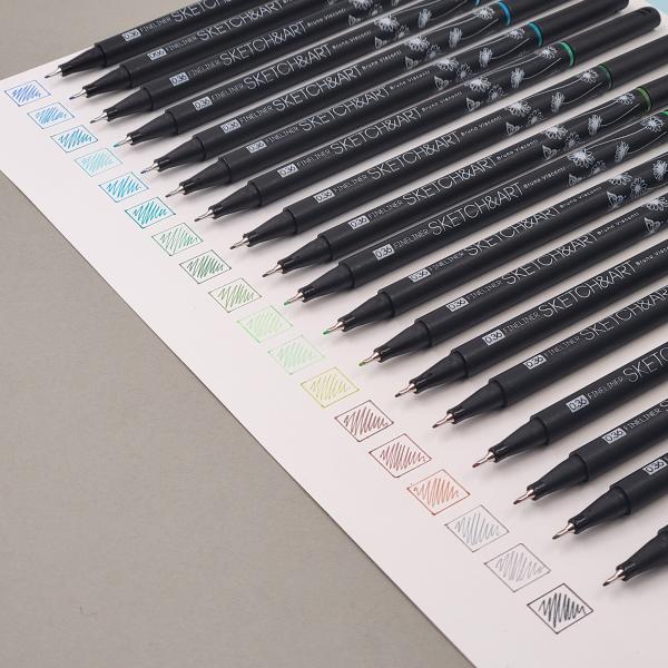 Набор скетч линеров "SKETCH&ART. BLACK EDITION"  0.36 ММ, 36 ЦВ.