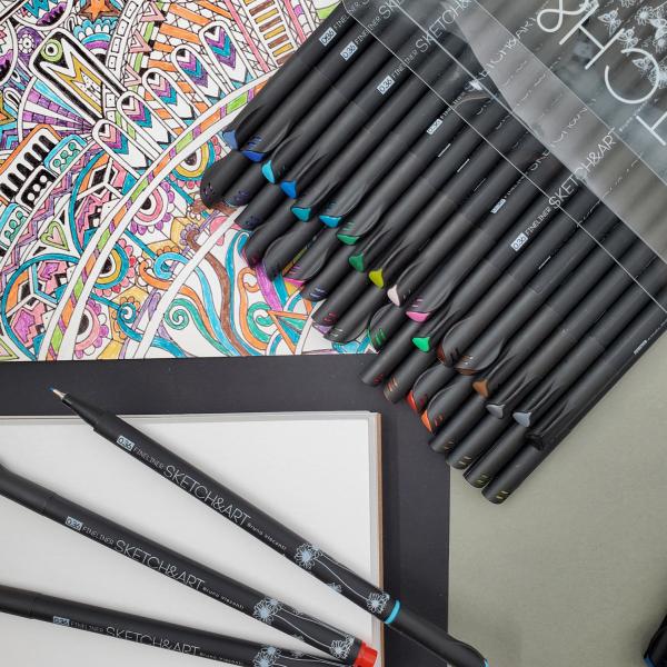 Набор скетч линеров "SKETCH&ART. BLACK EDITION"  0.36 ММ, 36 ЦВ.