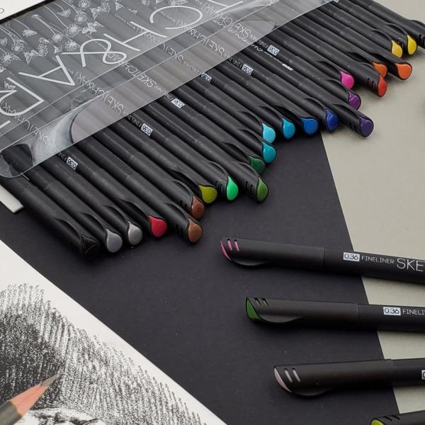 Набор скетч линеров "SKETCH&ART. BLACK EDITION" 0.36 ММ, 18 ЦВ.