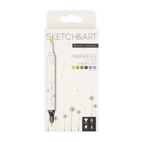 Набор скетч маркеров 6 цв. 2-х ст. "SKETCH&ART. АРХИТЕКТУРА"
