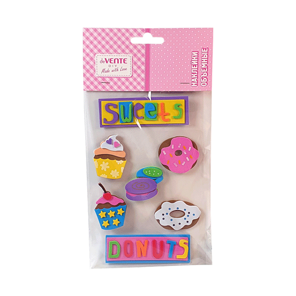 Наклейки объемные из фоамирана deVENTE Sweet donuts
