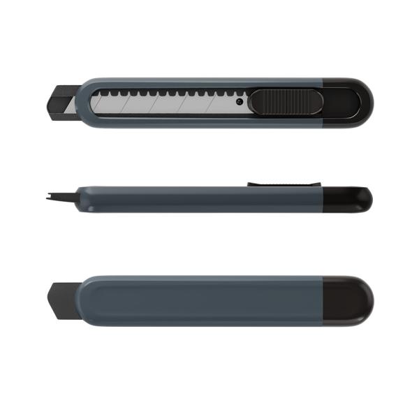 Нож канцелярский 18 мм ErichKrause Butterfly Classic,  с автоматической фиксацией лезвия, серый (в б